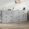 Image de vidaXL Sideboards 2 pcs. Gris béton Bois composite
