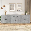 Image de vidaXL Sideboards 3 pcs. Gris béton Bois composite