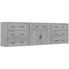 Image de vidaXL Sideboards 3 pcs. Gris Sonoma Matériau dérivé du bois