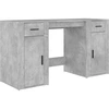 Image de vidaXL Bureau avec espace de rangement gris béton Bois composite
