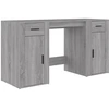 Image de vidaXL Bureau avec espace de rangement Gris Sonoma Bois composite
