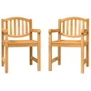 Image de vidaXL Chaises de jardin 2 pcs. 58x59x88 cm bois massif teck