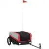 Image de vidaXL Remorque vélo noir et rouge 30 kg de fer
