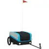 Image de vidaXL Remorque vélo noir et bleu 30 kg de fer