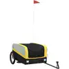Image de vidaXL Remorque vélo noir et jaune 45 kg Fer