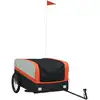 Image de vidaXL Remorque vélo noir et orange 45 kg Fer