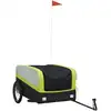 Image de vidaXL Remorque vélo noir et vert 45 kg Fer