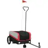 Image de vidaXL Remorque vélo noir et rouge 30 kg de fer