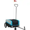 Image de vidaXL Remorque vélo noir et bleu 30 kg de fer
