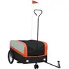 Image de vidaXL Remorque vélo noir et orange 45 kg Fer