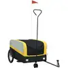 Image de vidaXL Remorque vélo noir et jaune 45 kg Fer