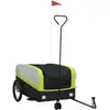 Image de vidaXL Remorque vélo noir et vert 45 kg Fer