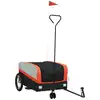 Image de vidaXL Remorque vélo noir et orange 45 kg Fer