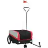 Image de vidaXL Remorque vélo noir et rouge 45 kg Fer