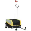 Image de vidaXL Remorque vélo noir et jaune 45 kg Fer