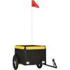 Image de vidaXL Remorque vélo noir et jaune 30 kg de fer