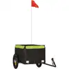 Image de vidaXL Remorque vélo noir et vert 30 kg de fer