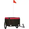 Image de vidaXL Remorque vélo noir et rouge 45 kg Fer