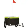 Image de vidaXL Remorque vélo noir et vert 45 kg Fer