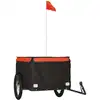 Image de vidaXL Remorque vélo noir et orange 45 kg Fer