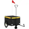 Image de vidaXL Remorque vélo noir et jaune 30 kg de fer