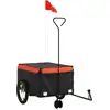 Image de vidaXL Remorque vélo noir et orange 45 kg Fer