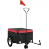 Image de vidaXL Remorque vélo noir et rouge 45 kg Fer