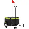 Image de vidaXL Remorque vélo noir et vert 45 kg Fer
