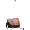 Image de vidaXL Remorque vélo noir et orange 45 kg Fer