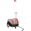 Image de vidaXL Remorque vélo noir et orange 30 kg de fer