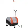 Image de vidaXL Remorque vélo noir et orange 45 kg Fer