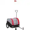 Image de vidaXL Remorque vélo noir et rouge 45 kg Fer