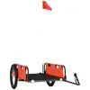 Image de vidaXL Remorque pour vélo Orange Tissu Oxford et fer