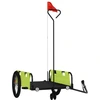 Image de vidaXL Remorque vélo Vert et noir Tissu Oxford & fer