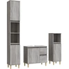 Image de vidaXL Ensemble de meubles de salle de bain 3 pièces Gris Sonoma Bois composite