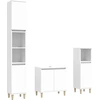 Image de vidaXL Ensemble de meubles de salle de bain 3 pièces blanc en bois composite