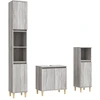Image de vidaXL Ensemble de meubles de salle de bain 3 pièces Gris Sonoma Bois composite
