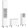 Image de vidaXL Ensemble de meubles de salle de bain 3 pièces blanc en bois composite