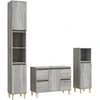 Image de vidaXL Ensemble de meubles de salle de bain 3 pièces Gris Sonoma Bois composite
