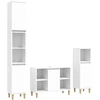 Image de vidaXL Ensemble de meubles de salle de bain 3 pièces blanc en bois composite
