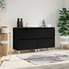 Image de vidaXL Sideboards 2 pcs. noir 60x35x70 cm bois composite