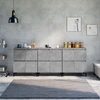Image de vidaXL Sideboards 3 pcs. Gris béton 60x35x70 cm Bois composite