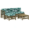Image de vidaXL Ensemble salon de jardin 5 pièces avec coussins Bois de pin imprégné