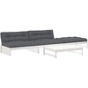 Image de vidaXL Ensemble salon de jardin 4 pièces avec coussins blanc bois massif