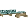 Image de vidaXL Ensemble salon de jardin 4 pièces avec coussins Pin imprégné