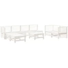 Image de vidaXL Ensemble de salon de jardin 9 pièces blanc pin massif