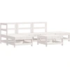 Image de vidaXL Ensemble salon de jardin 6 pièces blanc pin massif