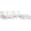 Image de vidaXL Ensemble salon de jardin 6 pièces blanc pin massif