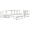 Image de vidaXL Ensemble salon de jardin 6 pièces blanc pin massif