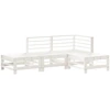 Image de vidaXL Ensemble salon de jardin 4 pièces blanc pin massif